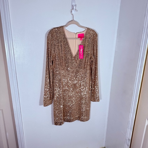 NEW Lilly Pulitzer Reagan Long Sleeve Sequin Mini Dress - Picture 3 of 9